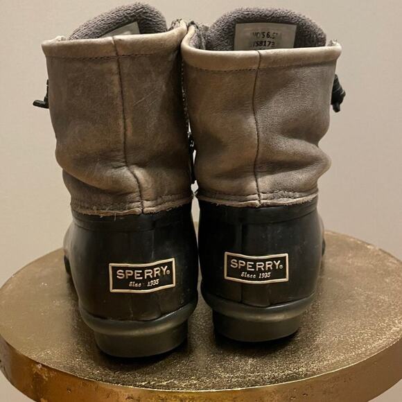Saltwater Sperry Core Leather Womens Boots | Gray 6.5 Leather Rain Shoe STS81732 - Picture 6 of 9